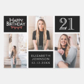 Trendy Schwarz-weiße FotoCollage 21. Geburtstag Geschenkpapier Set (Vorderseite)