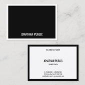 Trendy Schwarz-weiße Minimalistische Vorlage Elega Visitenkarte (Vorne/Hinten)