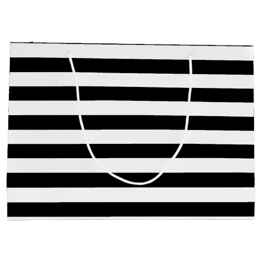 Trendy Schwarz-weiße Streifen Haar und Große Geschenktüte (Rückseite)