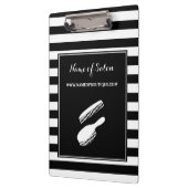 Trendy Schwarz-weiße Streifen Haar und Klemmbrett (Links)