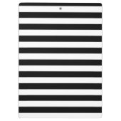 Trendy Schwarz-weiße Streifen Haar und Klemmbrett (Rückseite)