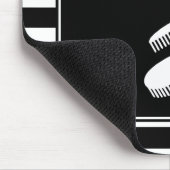 Trendy Schwarz-weiße Streifen Haar und Mousepad (Ecke)