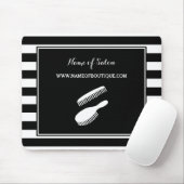 Trendy Schwarz-weiße Streifen Haar und Mousepad (Mit Mouse)