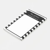 Trendy Schwarz-weiße Streifen Haar und Post-it Klebezettel (angewinkelt)