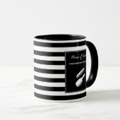 Trendy Schwarz-weiße Streifen Haar und Tasse (VorderseiteRechts)