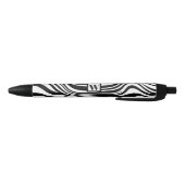 Trendy Schwarz-weiße Zebra-Print mit Chic Monogram Kugelschreiber (Unterseite)