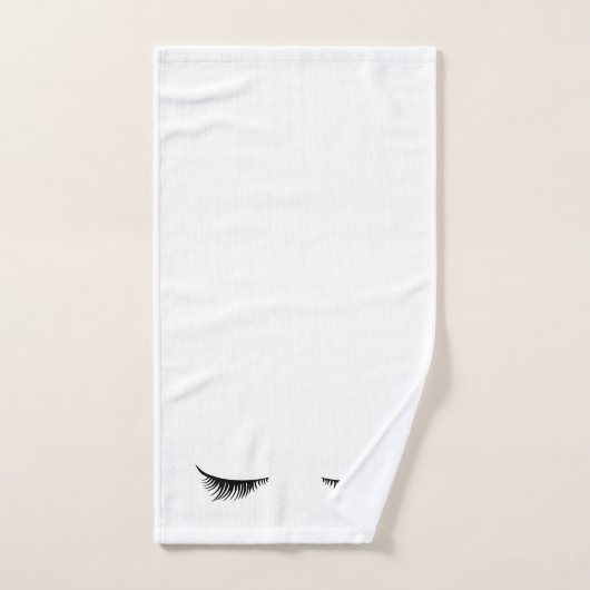 Trendy schwarze Eyelashes-Silhouette Badhandtuch Set (Handtuch)