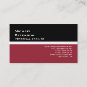 Trendy schwarze rote Fitness Sport Visitenkarte