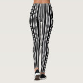 Trendy schwarze u. weiße Streifen-Leggings Leggings (Rückseite)