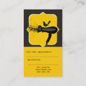 Trendy schwarzer gelber niedlicher schwarzer terminkarte (Rückseite)