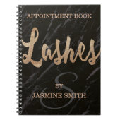 Trendy schwarzer Marmor peitscht Champagne-Glitzer Notizblock (Vorderseite)