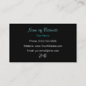 Trendy schwarzer und aquamariner Zebra-Druck mit Visitenkarte (Rückseite)