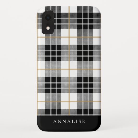 Trendy schwarzes/weißes kariertes Muster Case-Mate iPhone Hülle (Rückseite)