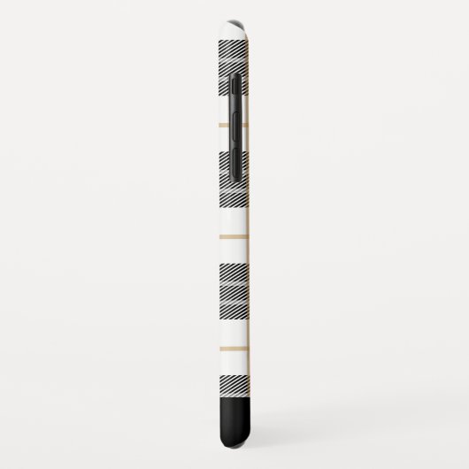 Trendy schwarzes/weißes kariertes Muster Case-Mate iPhone Hülle (Hinten/Links)