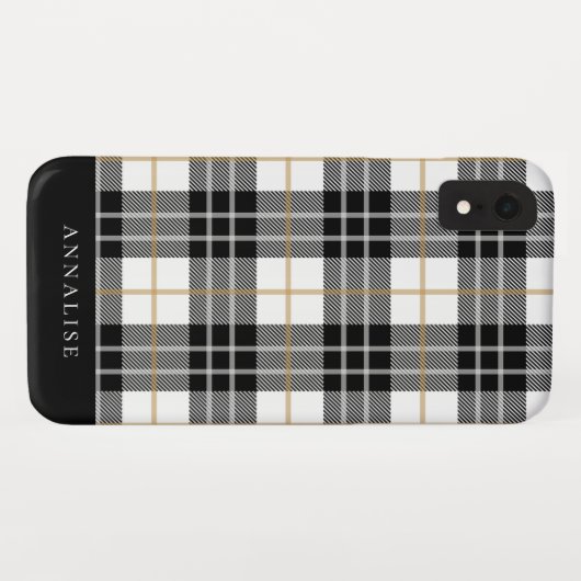 Trendy schwarzes/weißes kariertes Muster Case-Mate iPhone Hülle (Rückseite (Horizontal))