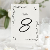 Trendy Scribble Doodle Script Wedding Tischnummer