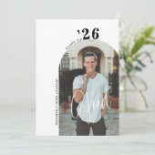 Trendy Script 2-Foto 2024 Grad Party Einladung (Stehend Vorderseite)