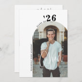 Trendy Script 2-Foto 2024 Grad Party Einladung (Vorne/Hinten)