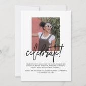 Trendy Script 2 Foto Abschluss Ankündigung (Rückseite)