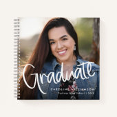 Trendy Script Abschluss Foto Keepake Guest Notizblock (Vorderseite)