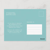 Trendy Script Abschlussfoto Abschlussankündigung Postkarte (Rückseite)
