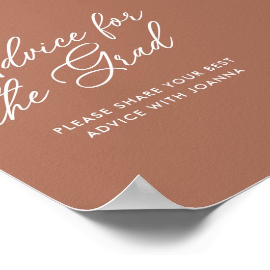 Trendy Script Advisor für das Grad-Zeichen Poster (Ecke)