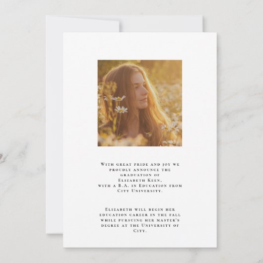 Trendy Script | Ankündigung von zwei Fotos Abschlu (Rückseite)