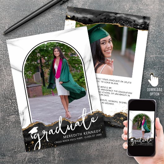 Trendy Script Arch Black Gold 2 Fotos Ankündigung