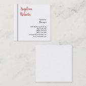 Trendy Script beruflich schlicht minimalistisch Quadratische Visitenkarte (Vorne/Hinten)