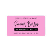 Trendy Script Black & Pink Skincare Jar Rectangle Adressaufkleber (Vorne)