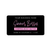 Trendy Script Black & Pink Skincare Jar Rectangle Adressaufkleber (Vorne)