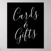 Trendy Script Black Wedding Cards und Gifts Sign Poster (Vorne)