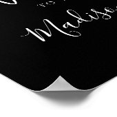 Trendy Script Black Wedding Willkommen Poster (Ecke)
