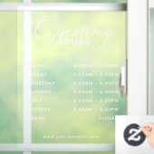 Trendy Script Business Opening Hours Transparent Fensteraufkleber (Zuhause)