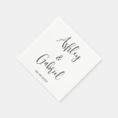 Trendy Script Calligraphy Simple Modern Wedding Serviette (Ecke)