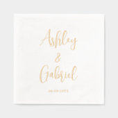 Trendy Script Calligraphy Simple Modern Wedding Servietten Mit Folie (Vorderseite)