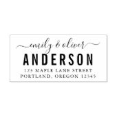 Trendy Script Couple Fett Nachname Rücksendeadress Permastempel (Design)