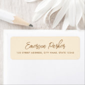 Trendy Script Creme Rücksendeadresse (Insitu)