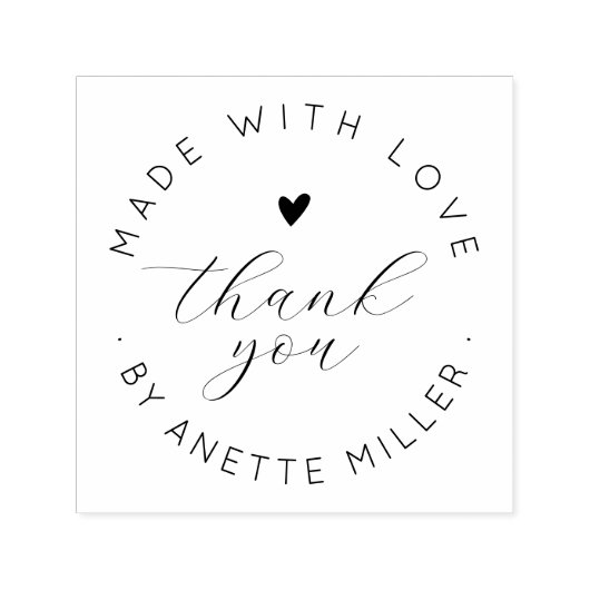 Trendy Script Elegant Vielen Dank mit Liebe Permastempel (Design)