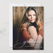 Trendy Script Foto Abschluss Ankündigung (Vorderseite)