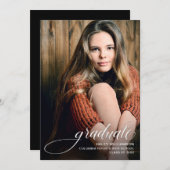 Trendy Script Foto Abschluss Ankündigung (Vorne/Hinten)