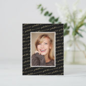 Trendy Script Foto Abschluss Announctions Card (Stehend Vorderseite)