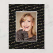 Trendy Script Foto Abschluss Announctions Card (Vorderseite)