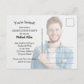 Trendy Script Foto Abschluss Save the Date Postkarte (Rückseite)