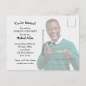 Trendy Script Foto Abschluss Save the Date Postkarte (Rückseite)