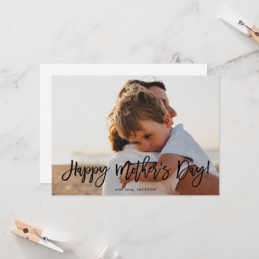 Trendy Script | Foto der Mutter Karte (Vorderseite/Rückseite Beispiel)