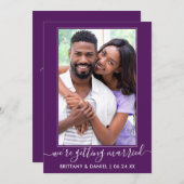 Trendy Script Getting Lila Save The Date (Vorne/Hinten)