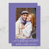 Trendy Script Getting Married Periwinkle Save The Date (Vorne/Hinten)