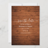 Trendy Script Getting Married Rustic Wood Save The Date (Rückseite)