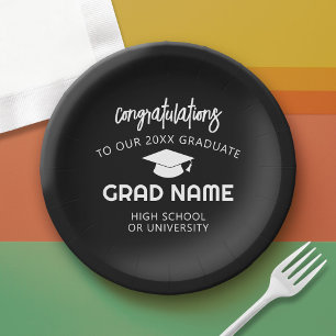 Trendy Script Graduation Party - Black Pappteller